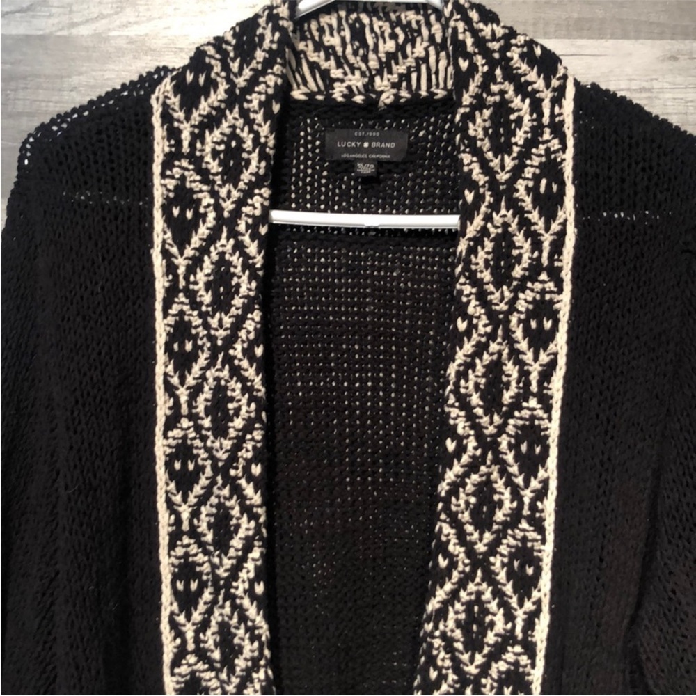 Lucky brand cardigan sweater black xl - Picture 3 of 5